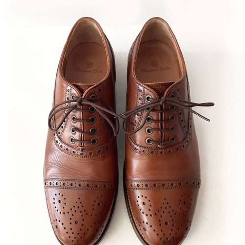 Massimo Dutti brown leather shoes size 43 like new
