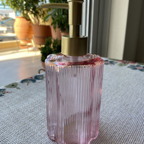 Glass Soap Dispenser 350 ml with Daisy Design like new
