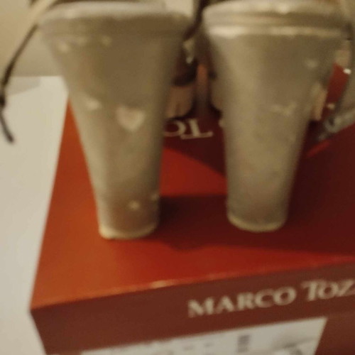 Marco Tozzi sandals used, size 41, beige gold color