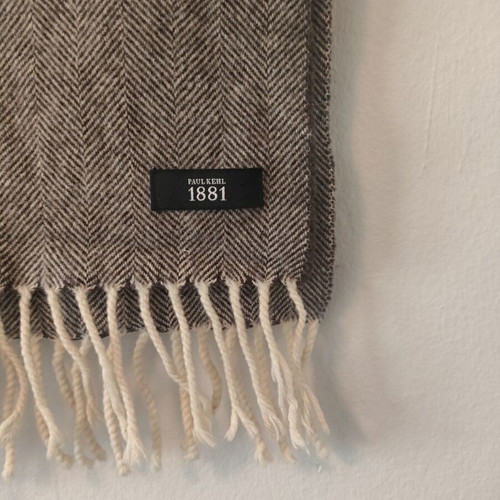 Paul Kehl 1881 wool scarf like new, brown and beige, 170 x 30 cm