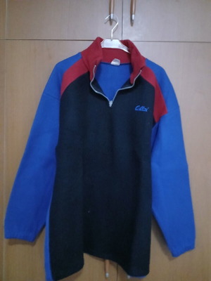 Sweatshirt with zipper, black blue red