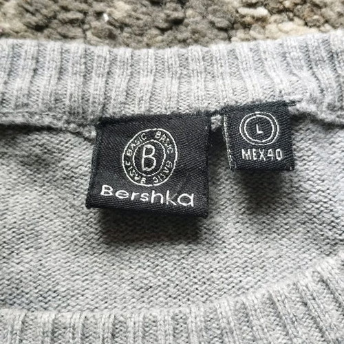Bershka men's sweater size M like new, gray, 100% cotton