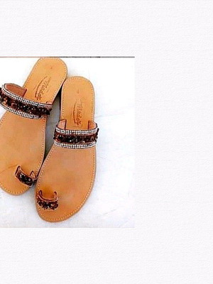Leather sandals handmade brown, new, size 39