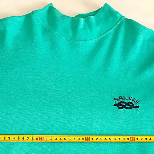 Short-sleeve t-shirt used, cotton turquoise, size Large