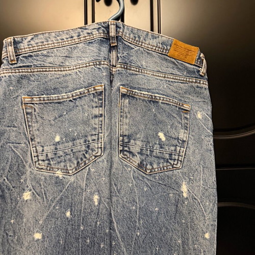 Zara men jeans used with rips size 42 blue