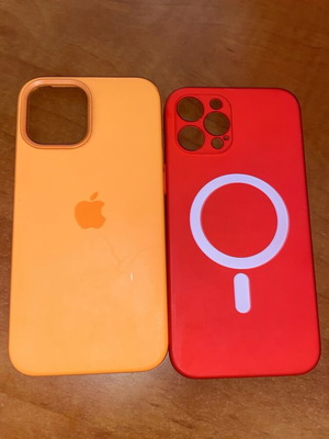 iPhone Pro cases used in yellow and red