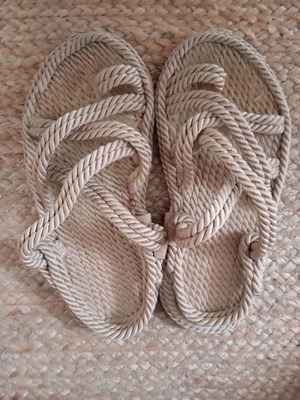 Nak σχοινένια πέδιλα μεταχειρισμένα, μπεζ, νούμερο 39