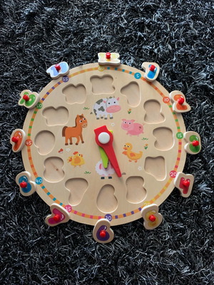 Wooden puzzle clock used