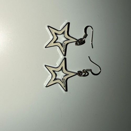 Coach vintage earrings like new, white and gray