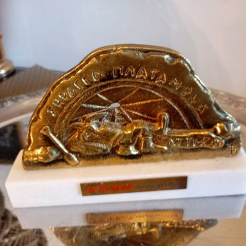 Vintage bronze decoration on marble used, heavy