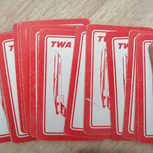 Vintage TWA Playing Cards used, 1980s collectible deck