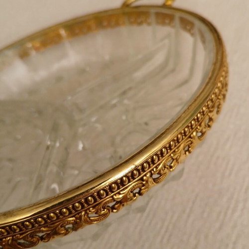 Vintage ornevier glass platter with 3 compartments
