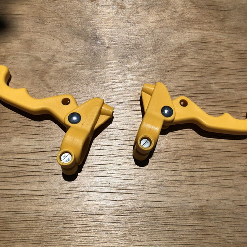 Vintage brake levers for BMX bike yellow color new