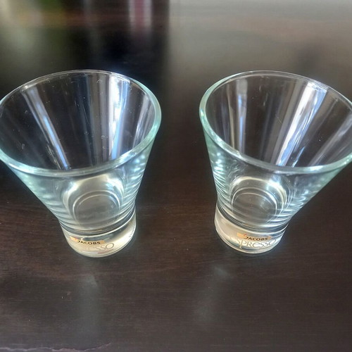 Jacobs Espresso Glasses set of 2 used, vintage transparent