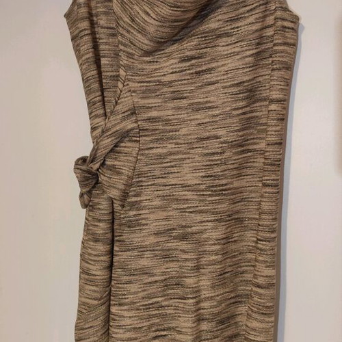Stefanel elegant lurex knit dress sleeveless, like new, beige and brown