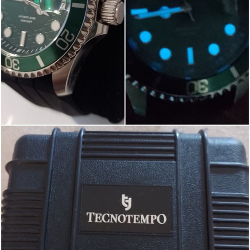 Tecnotempo automatic watches like new, set of three, white and green