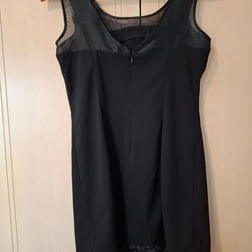 Black mini dress GRAMA like new, georgette sequin