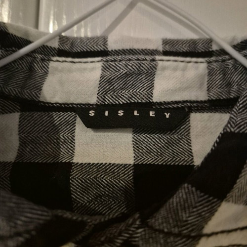 Sisley Checked Shirt like new, winter fabric, size 128 cm