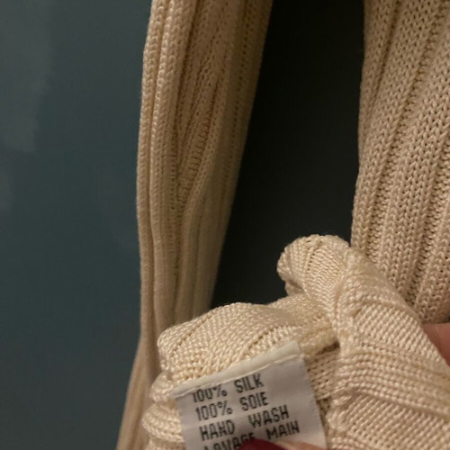 Silk light turtleneck pullover beige used, size small
