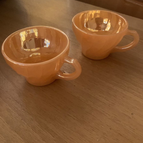 Vintage cup set used, 4 cups with saucers plus 2 extra cups
