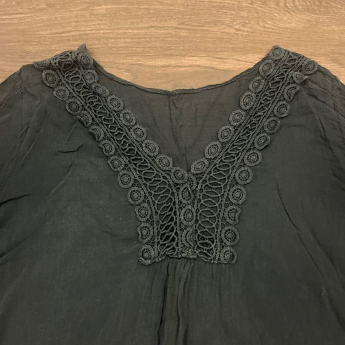 Linen beach caftan black used, one size
