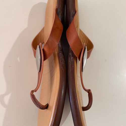Hogan leather sandals used, beige and brown, size 39
