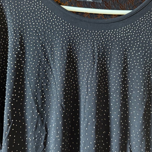 Black blouse new with studs, elastic