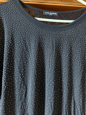Black blouse new with studs, elastic