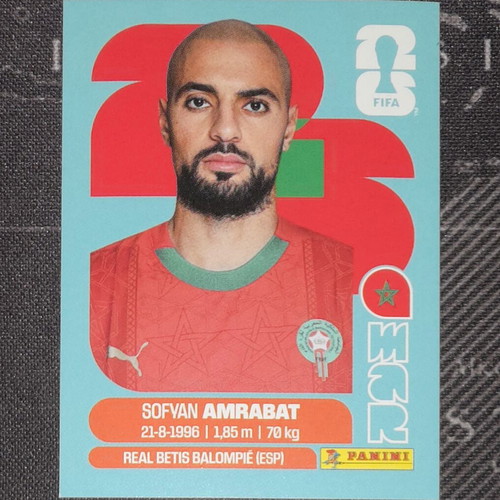 Panini Fifa World Cup 2026 Sofyan Amrabat collectible sticker new