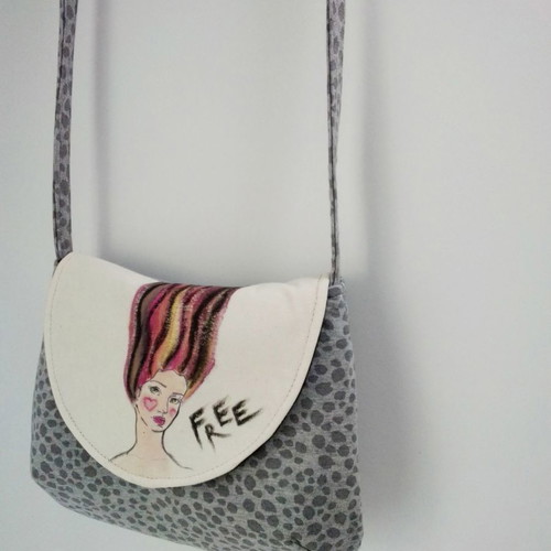 Women's crossbody bag new, handmade hand-painted design