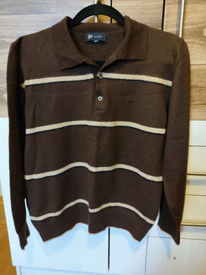 Dur pullover brown with beige stripes, thin, like new, size M/L
