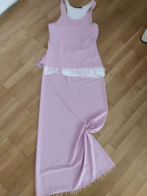 Liana Campa set with long skirt and top like new, pink and white
