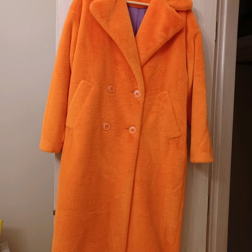 NEMA coat new, orange velour, size S