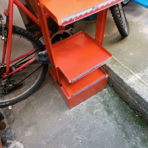 Metal Kinder display shelf used