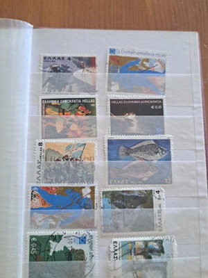 Greek Stamp Collection Album used, approx. 80 pieces