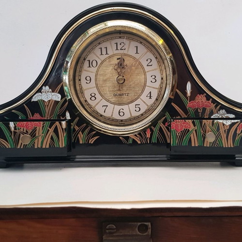 Vintage mantel clock used with two decorative drawers, battery operated