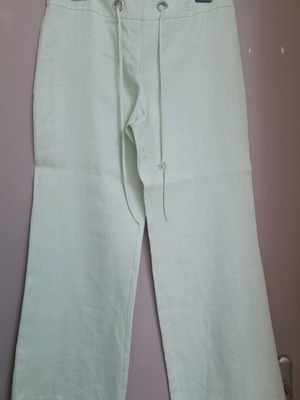 Marks & Spencer λινή καλοκαιρινή παντελόνα ανοιχτό φιστικί μέγεθος 14 σαν καινούργιο