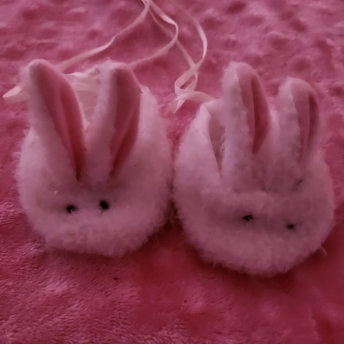 Baby shoes used, bunny design