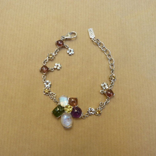 925 Silver Bracelet with Semi-Precious Stones