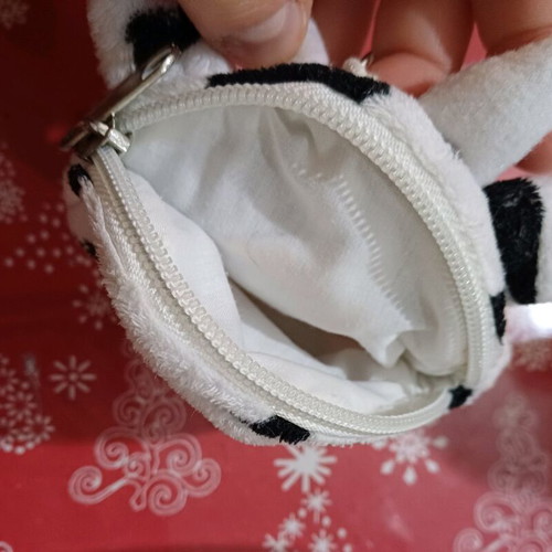 Plush cow coin purse used