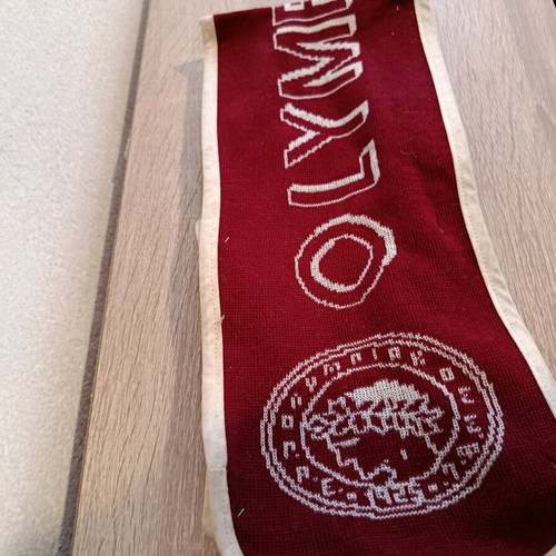 Olympiakos Europe Cotton Scarf used, maroon