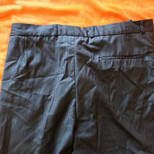 Men's summer pants size 46 like new, black with white stripe