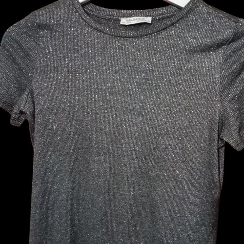 Zara evening blouse women like new, silver, elastic