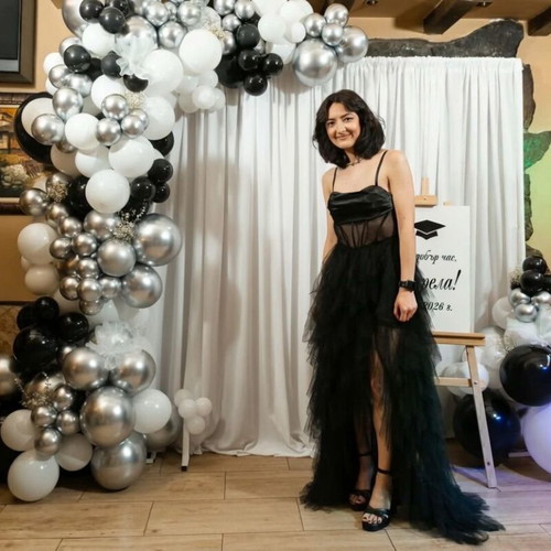 Elegant women's evening dress black, like new, size S