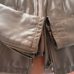 Benetton leather jacket used, brown