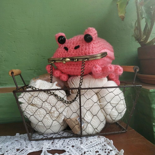 Handmade Frog Bag new pink handbag