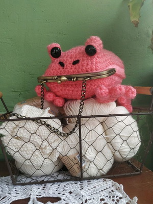 Handmade Frog Bag new pink handbag