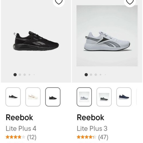 Reebok Lite Plus 4 shoes size 45.5 new, black, athletic