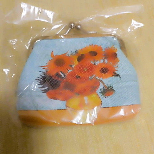 Van Gogh Sunflowers Coin Purse new, turquoise multicolor