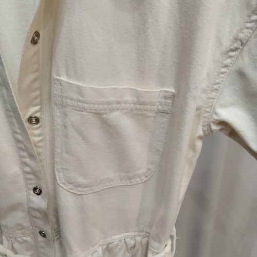 Denim Midi Dress Splash size L like new, ecru cream